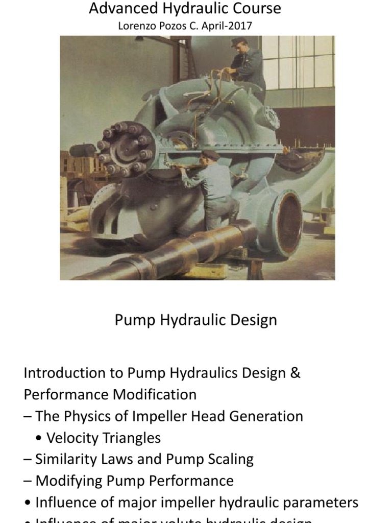 Advanced Hydraulic Course PDF PDF Pump Turbomachinery