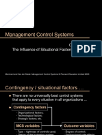 Management Control Systems: The Influence of Situational Factors On Mcss