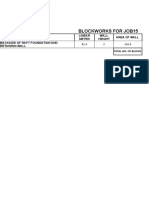 Blockworks For Job15: Blockworks Area of Wall Linear Meter Wall Height Backside of Raft Foundation and Retaining Wall