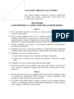 Pravilnik o Kriterijima Za Izricanje Pedagoskih Mjera NN BR 94 2015 PDF
