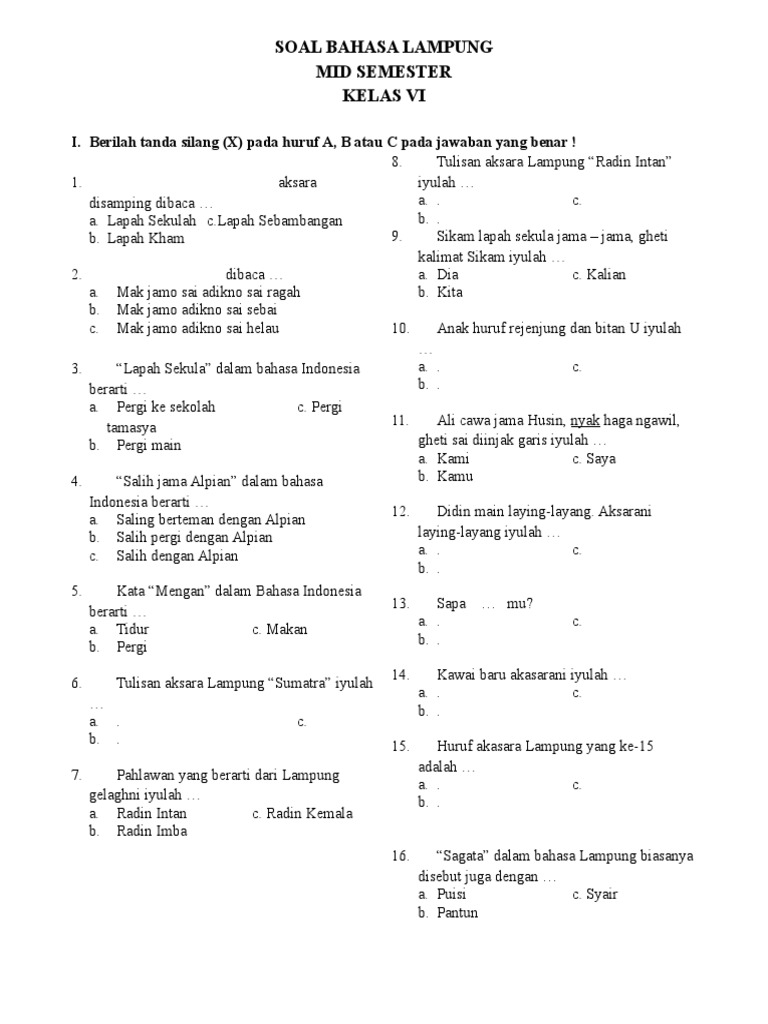 92093118 Soal Bahasa Lampung Doc