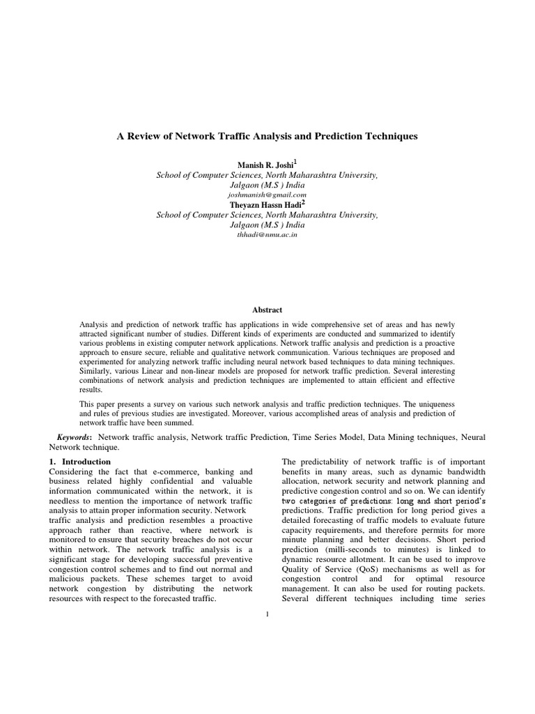 Network Traffic Analysis Techniques Review | PDF | Cluster Analysis ...