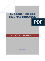 El Origen de Los Idiomas Humanos Rubakin PDF
