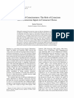 In Defense of Consciousness: The Role of Conscious and Unconscious Inputs in Consumer Choice