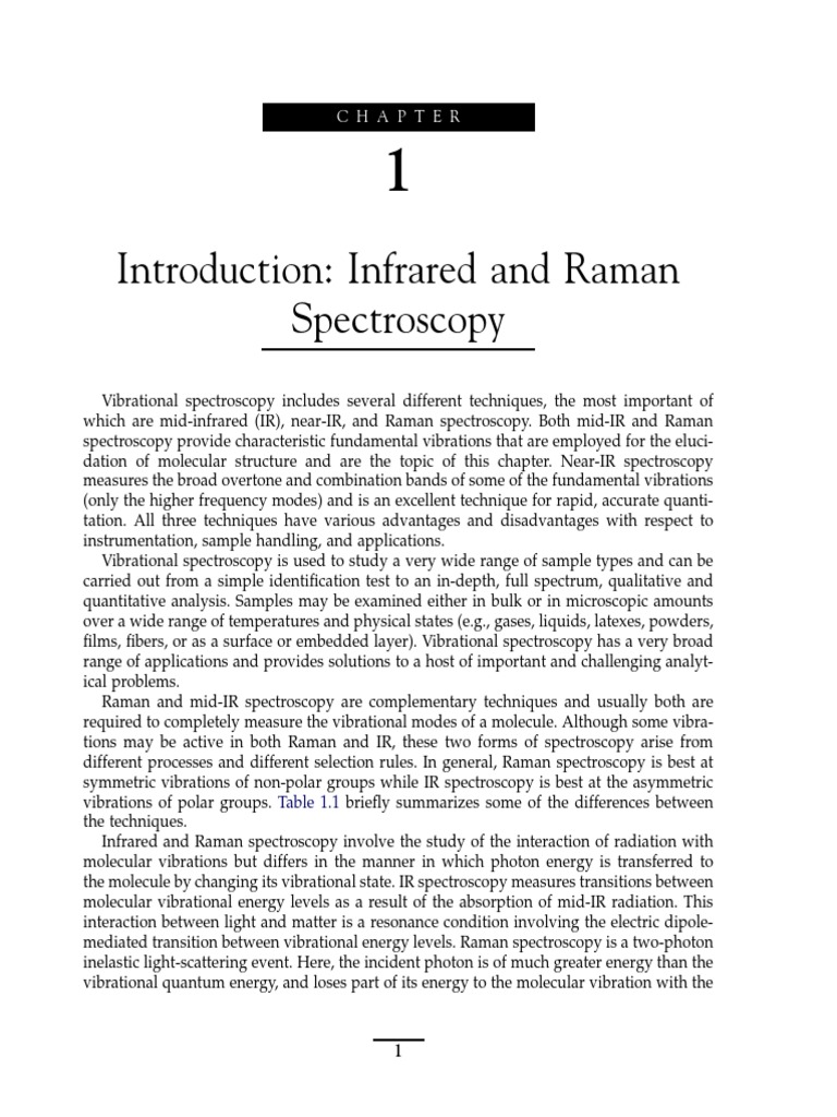 Infrared and Raman Spectroscopy Overview | PDF | Infrared Spectroscopy ...