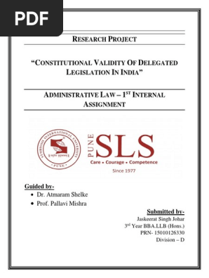 Constitutional Validity Of Delegated Legislation In India Supreme Courts Constitution