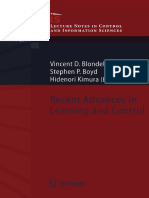 Recent Advances in Learning and Control