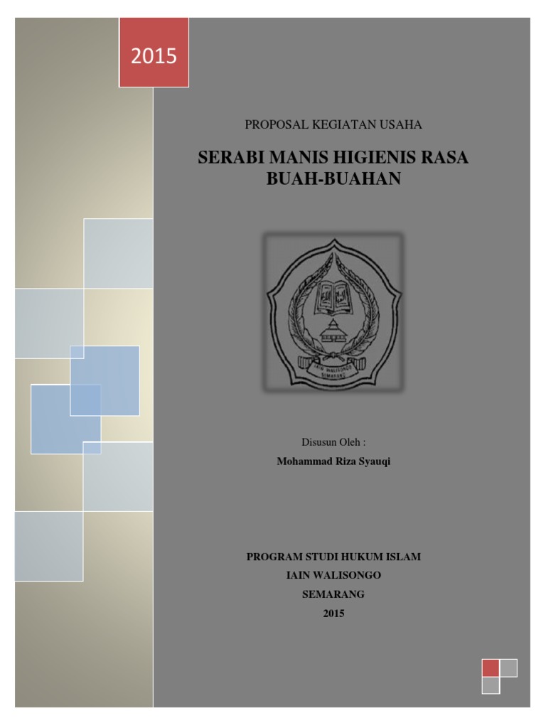 Proposal Usaha Makanan Tradisional Serabi Manis Higienis Rasa Buah Punya Riza