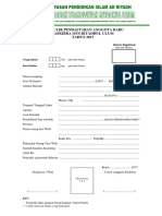 Contoh Formulir Ekskul