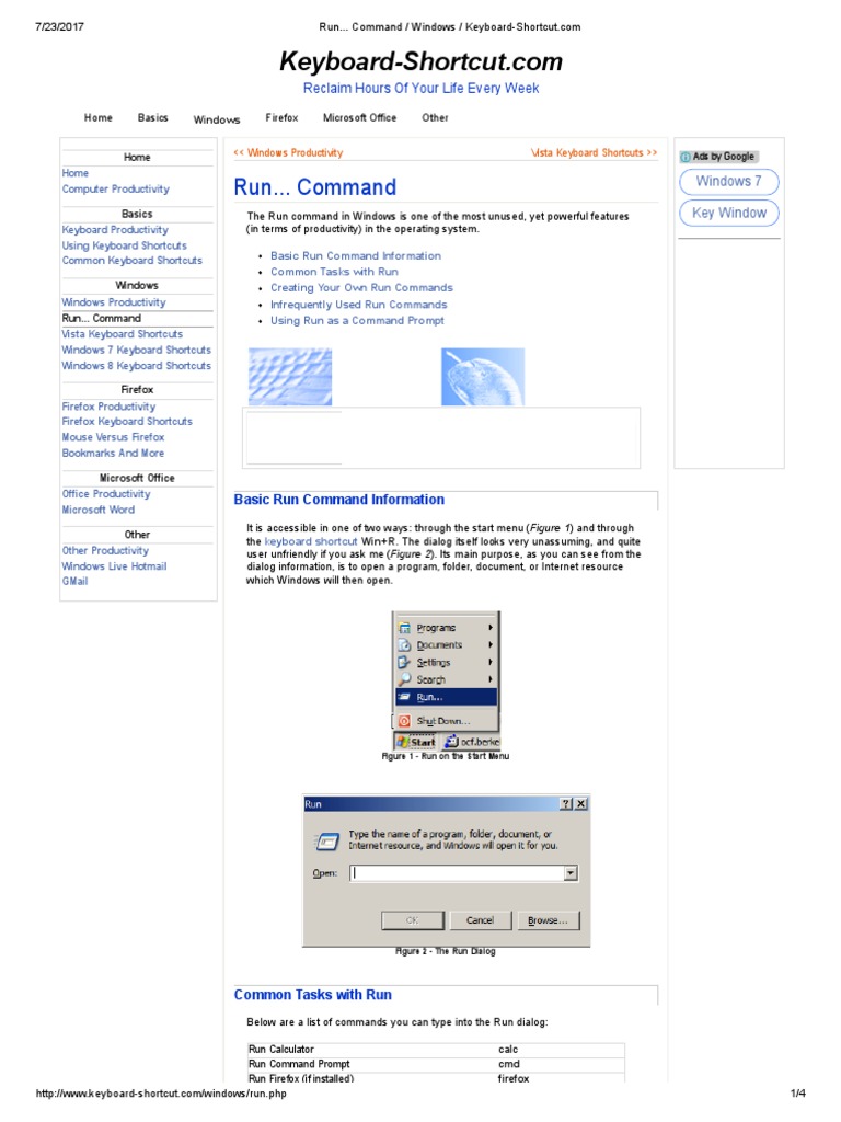 Run command windows keyboard shortcut microsoft windows