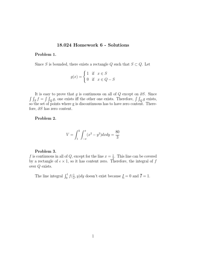 18.024 Homework 6 - Solutions | PDF