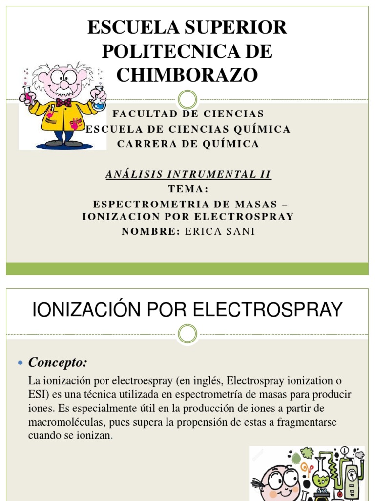 Ionización por Electrospray en ESI-MS | PDF | Espectrometría de masas ...