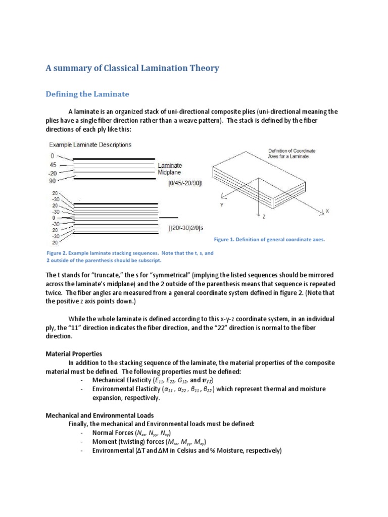 A Summary of Classical Lamination Theory PDF Stiffness Matrix
