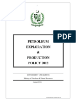Petroleum Exploration & Production POLICY 2012: Government of Pakistan Ministry of Petroleum & Natural Resources