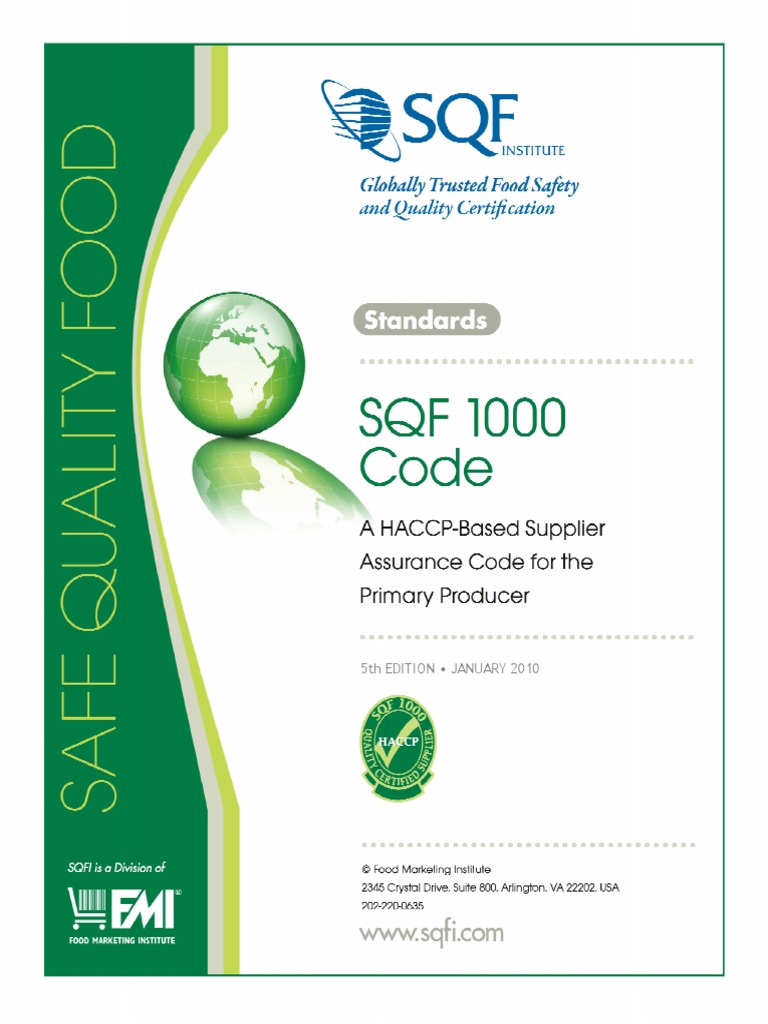 Sqf1000 Code | PDF | Hazard Analysis And Critical Control Points | Food ...