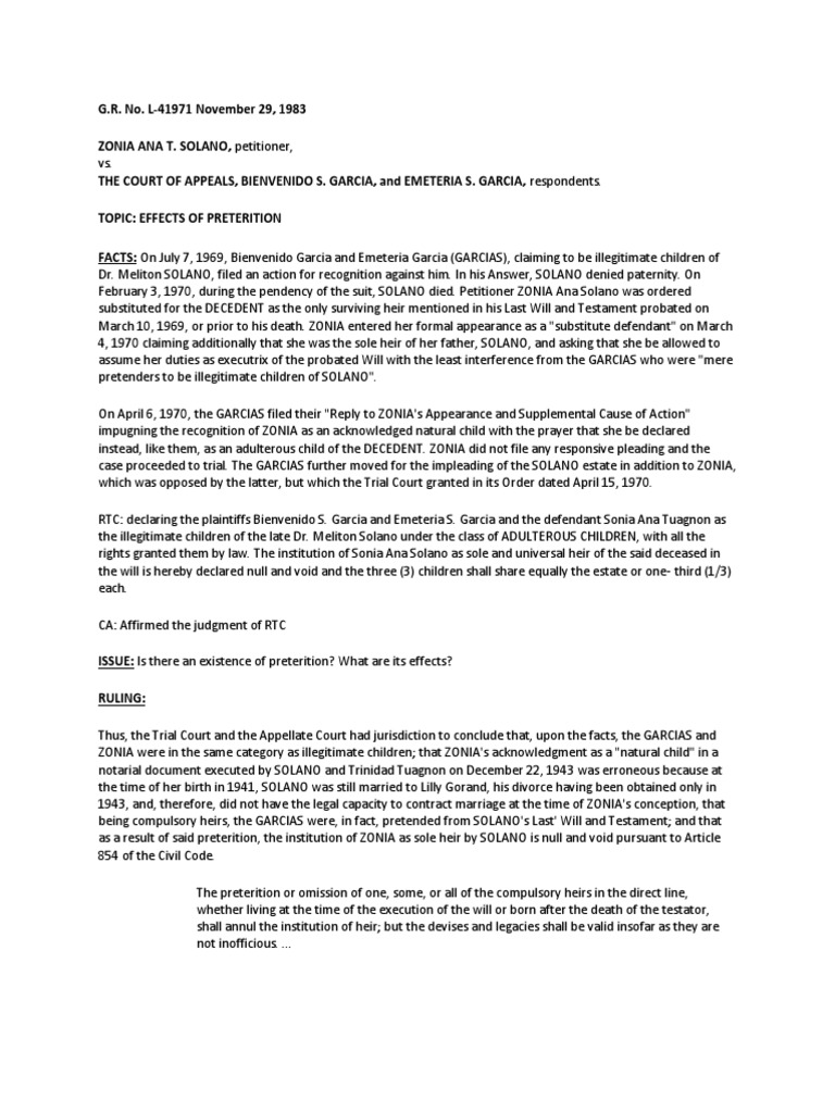 Legal Dispute on Heirship and Preterition | PDF | Will And Testament |  Government Information