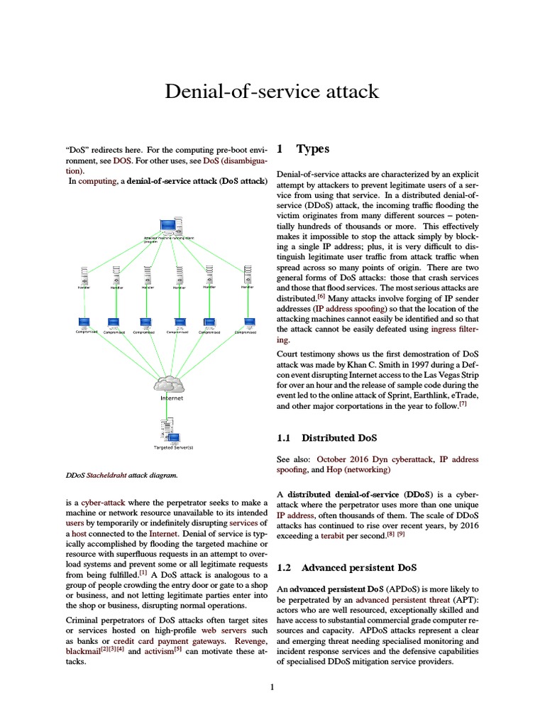 Understanding Denial-of-Service Attacks | PDF | Denial Of Service ...