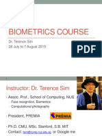 NUS Biometrics Course with Dr. Terence Sim