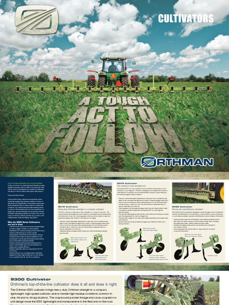 Orthman Cultivator | PDF | Tillage | Soil Science