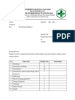 Permohonan Kalibrasi Alat Kesehatan Puskesmas Wawonasa