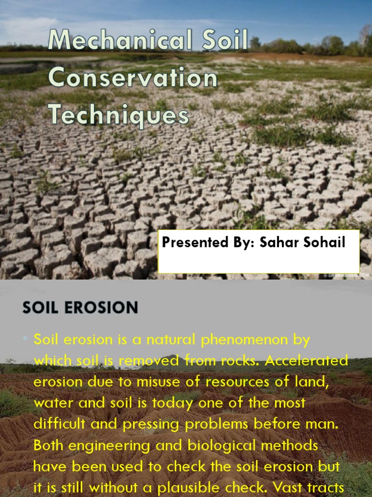 Mechanical Soil Conservation Techniques Erosion Surface Runoff