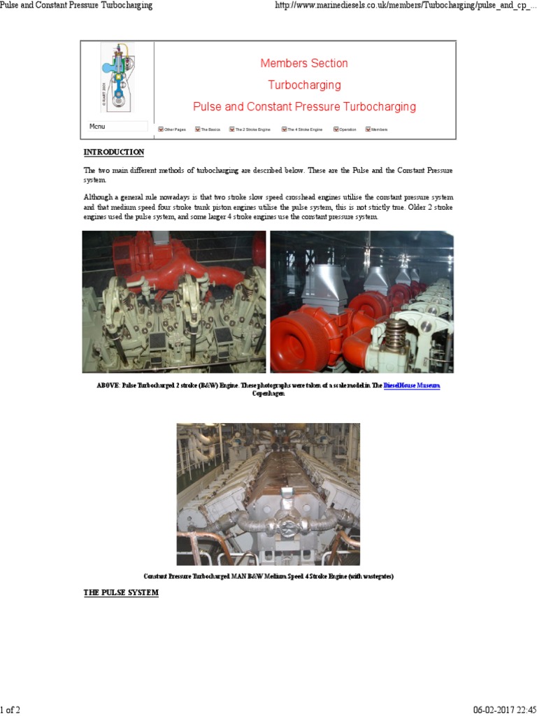 Pulse and Constant Turbocharger Engines