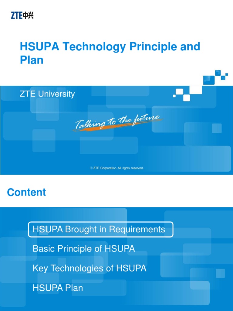 HSUPA Technology Principle and Plan: ZTE University | PDF | High Speed ...