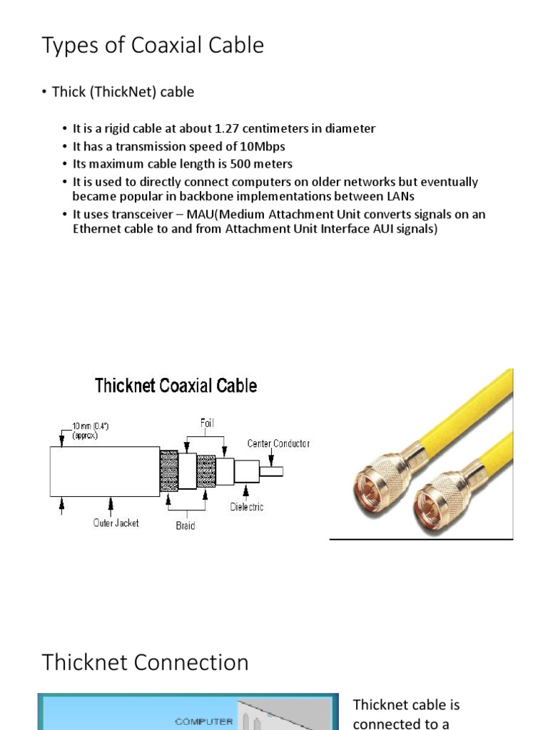 ThickNet vs ThinNet Coaxial Cables | PDF | Coaxial Cable | Electrical ...