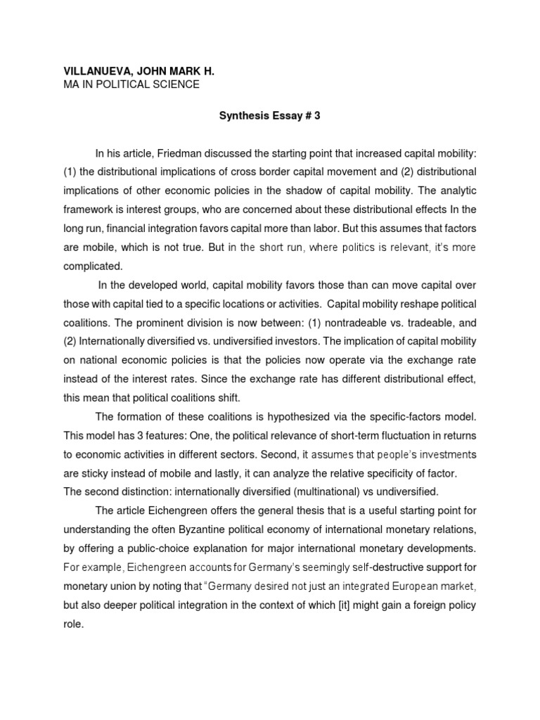 how to write a good synthesis essay definition