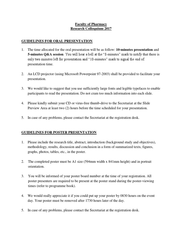 Oral Presentation Guidelines 2017 | PDF | Typefaces | Communication