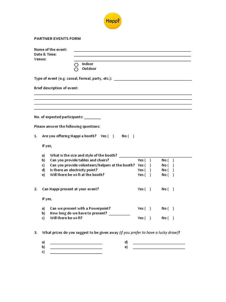 Partner Events Form - 01 | PDF