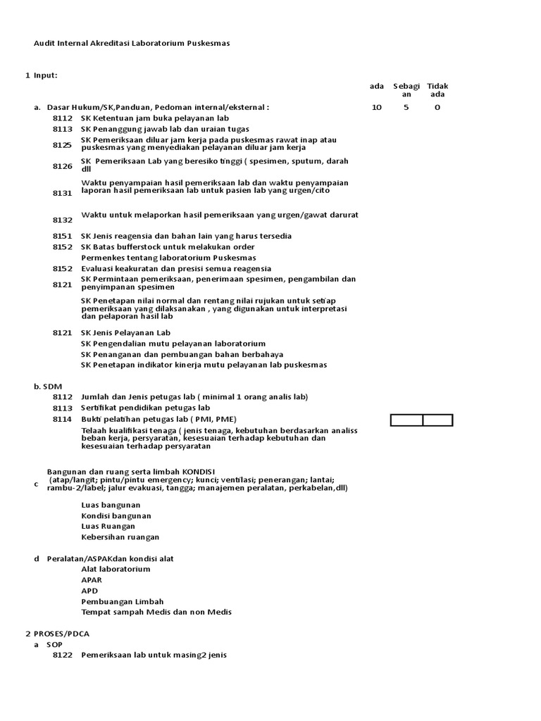 Audit Internal Akreditasi Lab 27 8 15