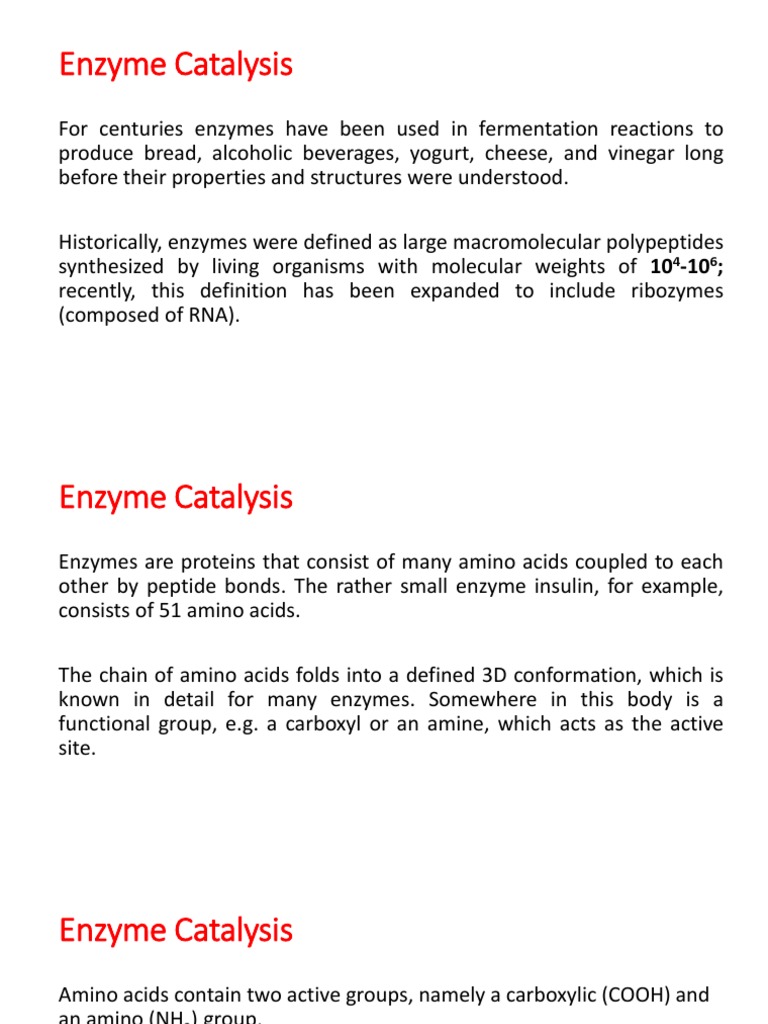 Enzyme Catalysis: Definition and Applications | PDF | Catalysis | Enzyme