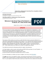 Welcome To The Home Page of The Roberts v. Electrolux Home Products, Inc. Class Action Website