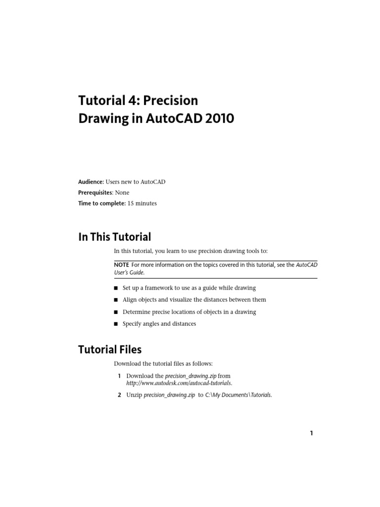 Tutorial 4: Precision Drawing in Autocad 2010 | PDF