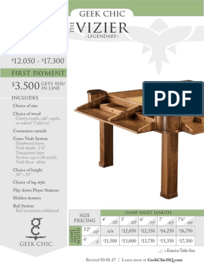 Geek Chic Vizier Gaming Table Pricing Guide Nature