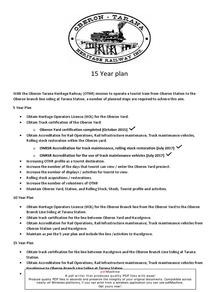 Othr 15 Year Plan Track Rail Transport 71 Views