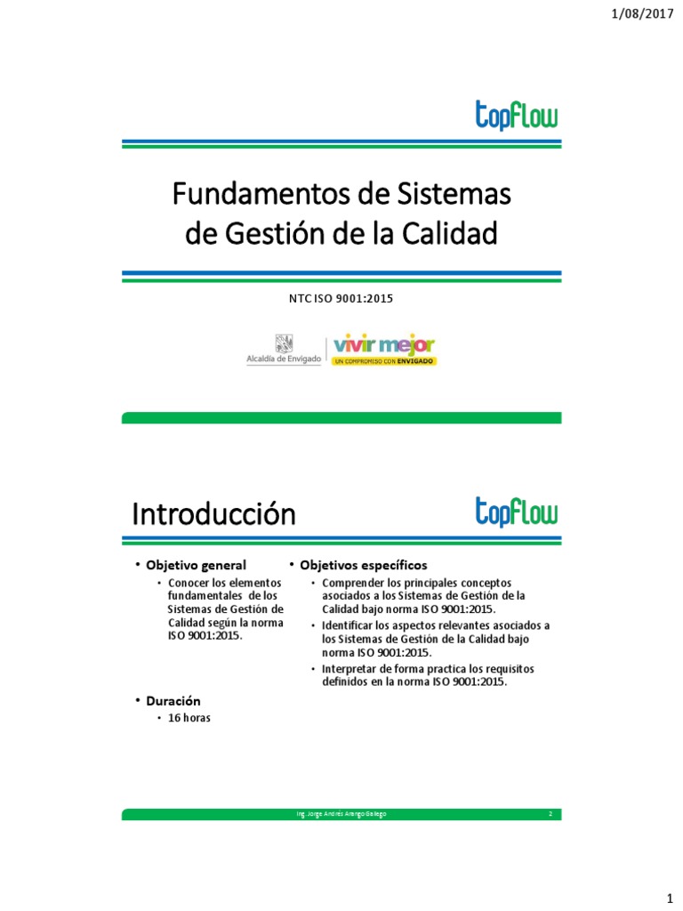 Fundamentos de ISO 9001:2015 en Calidad | PDF | Gestión de la calidad ...