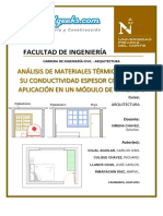 Análisis de Materiales Térmicos según su conductividad espesor Costo y su aplicación en un Módulo de ViviendaCIVILGEEKS.pdf