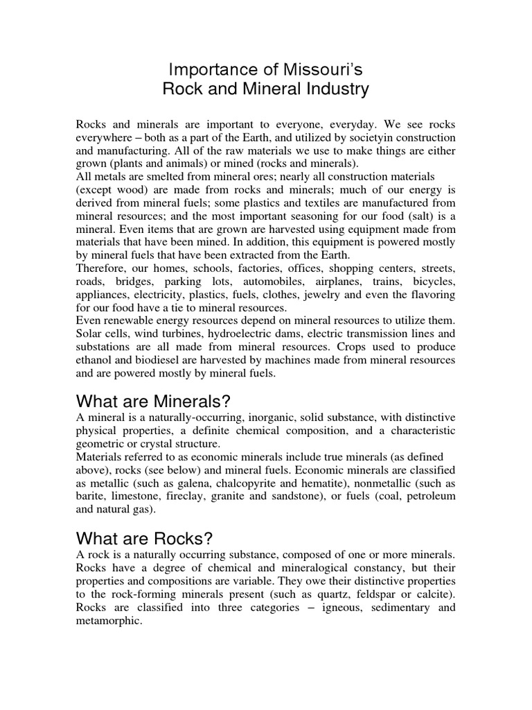 Importance of Rocks in Daily Life | PDF | Sedimentary Rock | Rock (Geology)