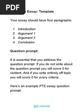 PTE Essay Format