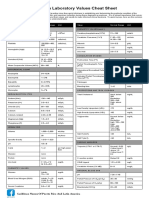 Laboratory Values Cheat Sheet NCLEX - US Legal Size (8.5 x14 ) Paper (Caribbean Nurses of Puerto Rico and Latin America)