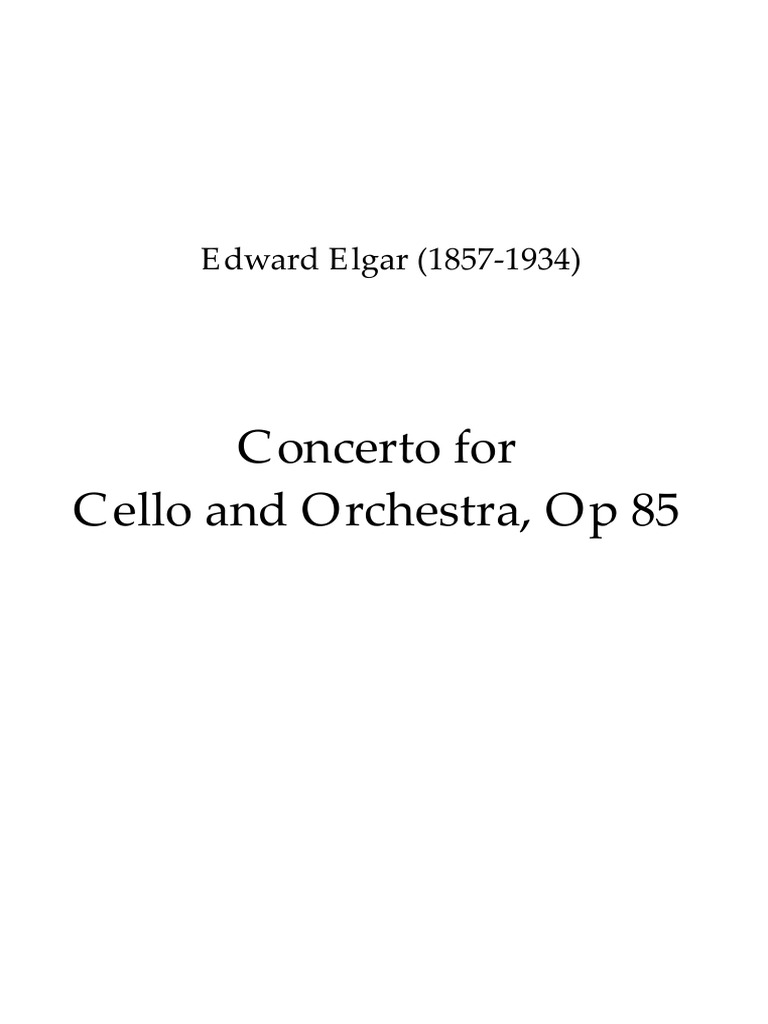 Elgar - Cello Concerto | PDF