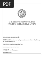 Modelos Antropologicos en El Banquete, Programa