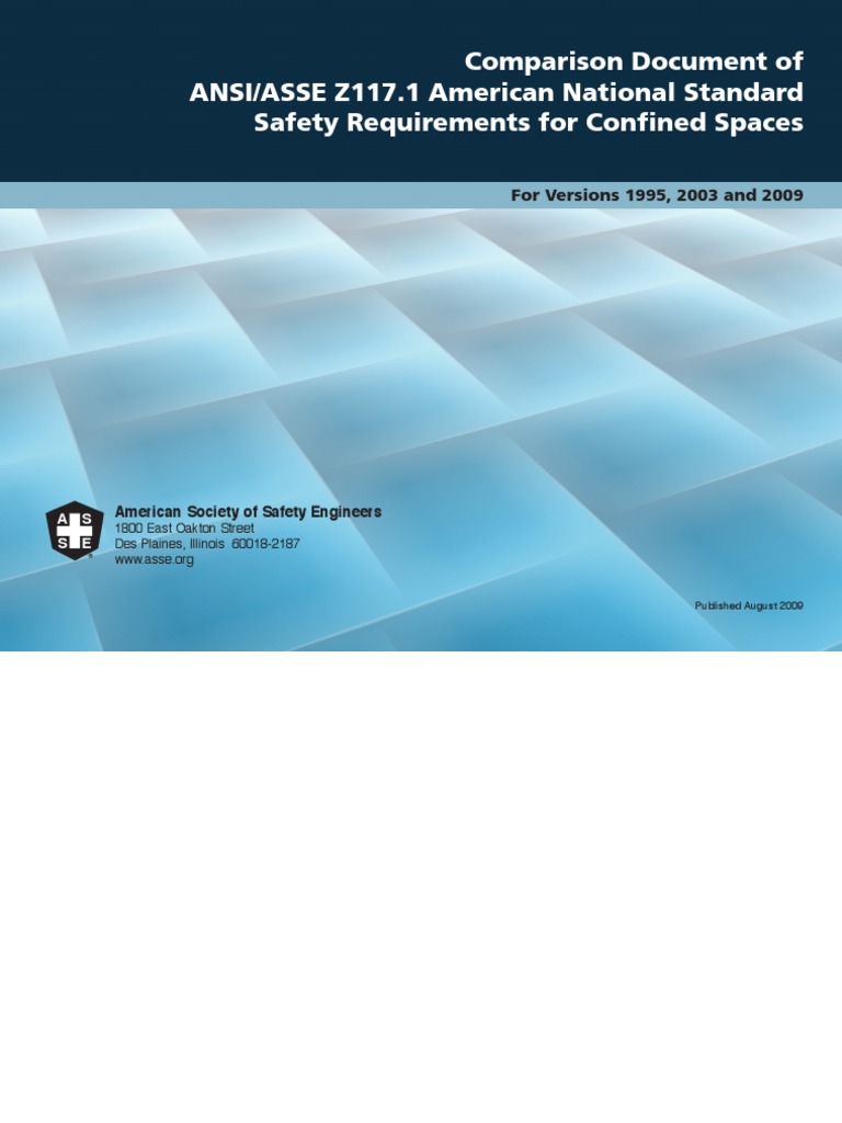 ANSI Z1171 Comparison Document of ANSIASSE Safety Requirements For