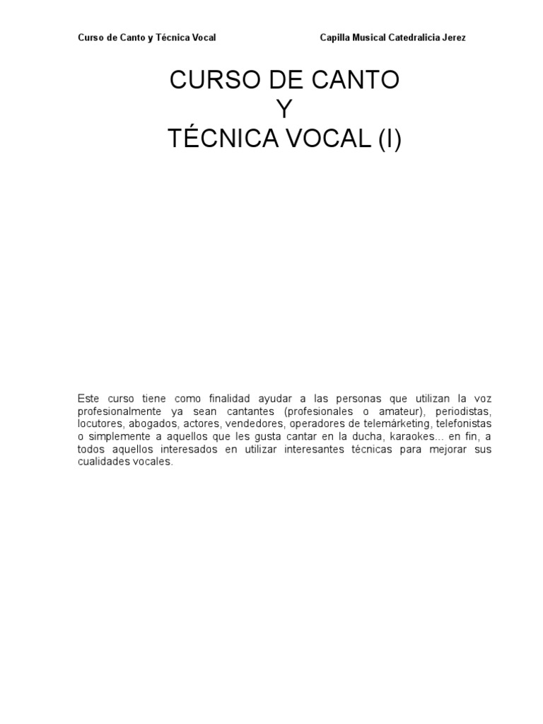 Curso de Canto y Técnica Vocal Gratis | PDF | Vocal | Sonido