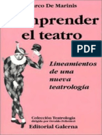 De Marinis, Marco - Comprender El Teatro. Lineamientos de una Nueva Teatrología