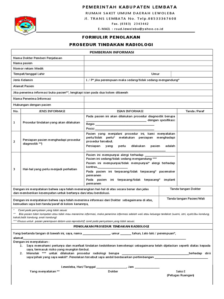 Formulir Penolakan Radiologi | PDF