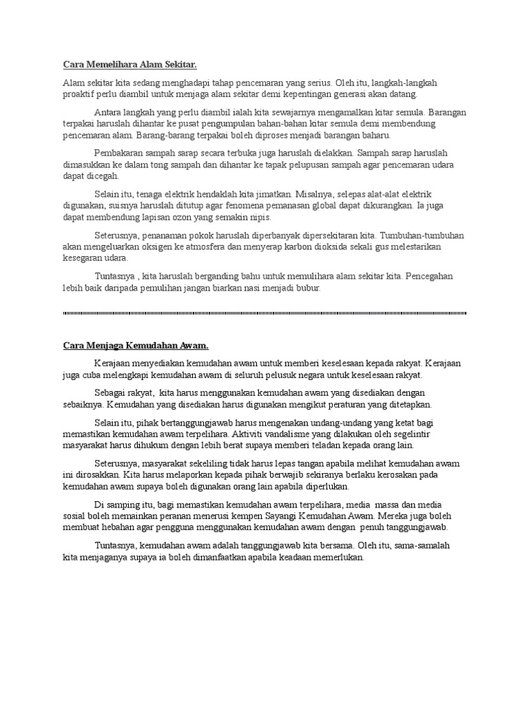 Cara Memelihara Alam Sekitar Pdf