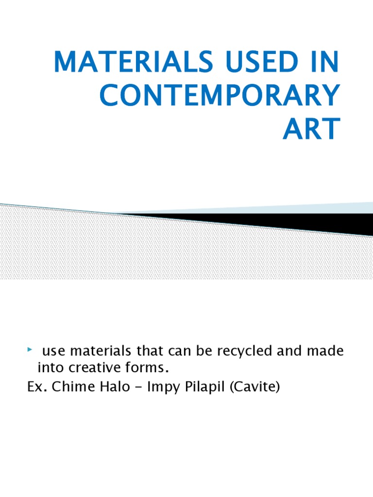 Materials Used in Contemporary Art PDF